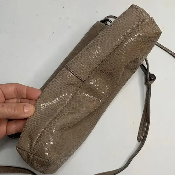 Margot Robbie Textured Leather Crossbody in Tan Gray - Picture 10 of 10